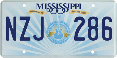 MS license plate NZJ286