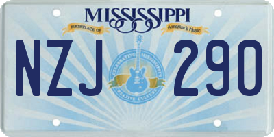 MS license plate NZJ290