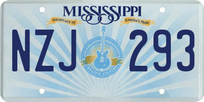 MS license plate NZJ293