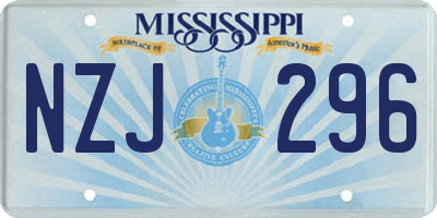 MS license plate NZJ296