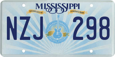 MS license plate NZJ298
