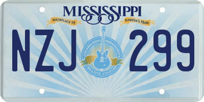 MS license plate NZJ299