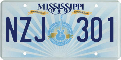 MS license plate NZJ301
