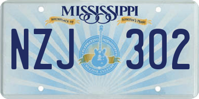MS license plate NZJ302