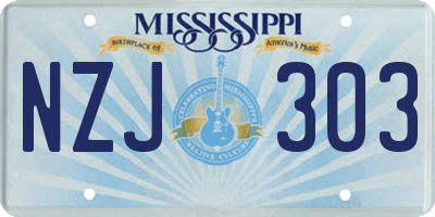 MS license plate NZJ303