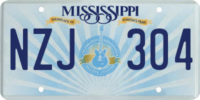 MS license plate NZJ304