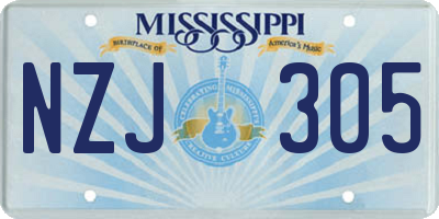 MS license plate NZJ305