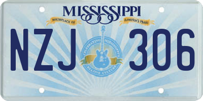 MS license plate NZJ306