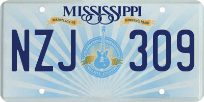 MS license plate NZJ309