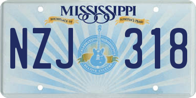MS license plate NZJ318