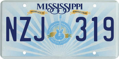 MS license plate NZJ319