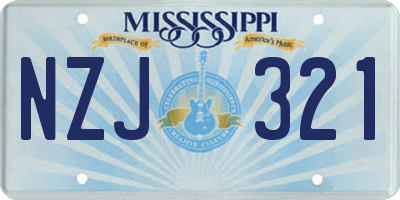 MS license plate NZJ321