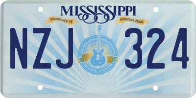 MS license plate NZJ324