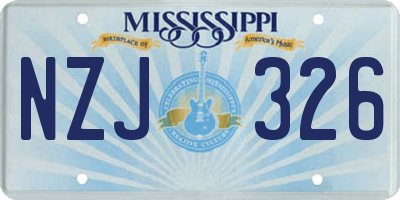 MS license plate NZJ326