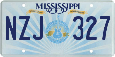 MS license plate NZJ327