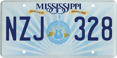 MS license plate NZJ328