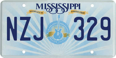 MS license plate NZJ329
