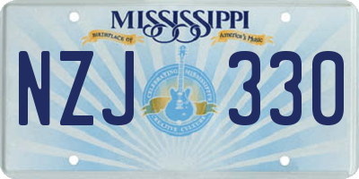 MS license plate NZJ330