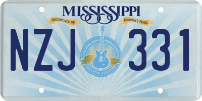 MS license plate NZJ331