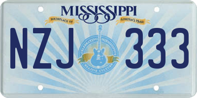 MS license plate NZJ333