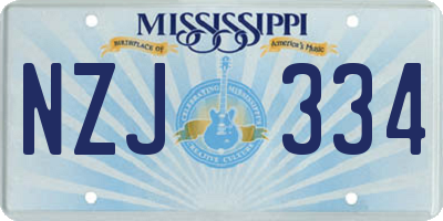 MS license plate NZJ334