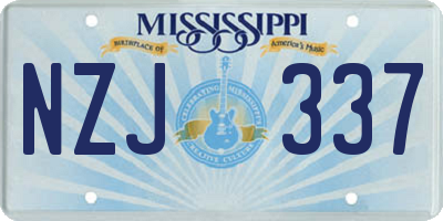 MS license plate NZJ337