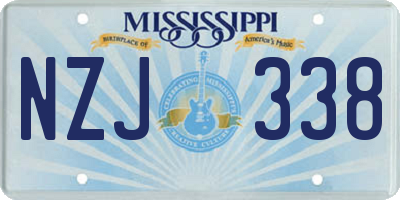MS license plate NZJ338