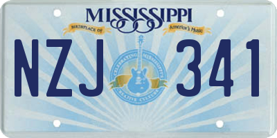 MS license plate NZJ341