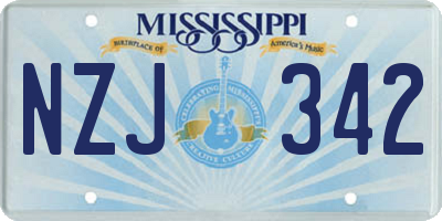 MS license plate NZJ342