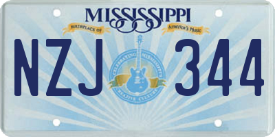 MS license plate NZJ344