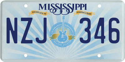 MS license plate NZJ346