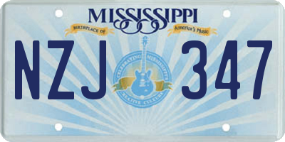 MS license plate NZJ347
