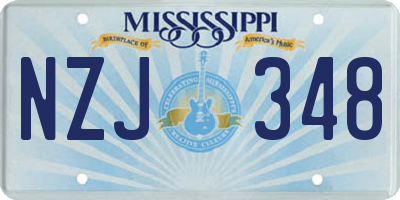 MS license plate NZJ348