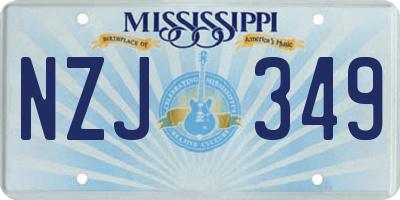 MS license plate NZJ349