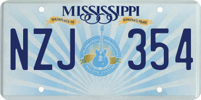 MS license plate NZJ354