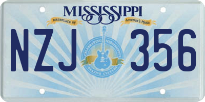 MS license plate NZJ356