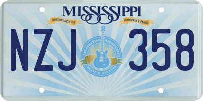 MS license plate NZJ358