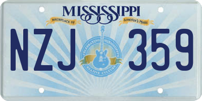 MS license plate NZJ359