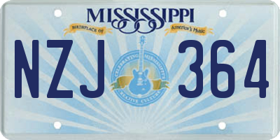 MS license plate NZJ364