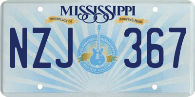 MS license plate NZJ367