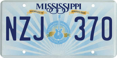 MS license plate NZJ370
