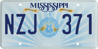 MS license plate NZJ371