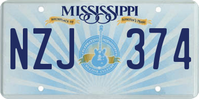 MS license plate NZJ374