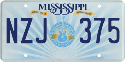 MS license plate NZJ375