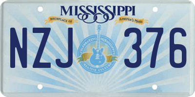 MS license plate NZJ376