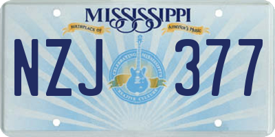 MS license plate NZJ377