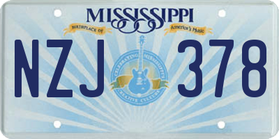MS license plate NZJ378