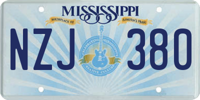MS license plate NZJ380