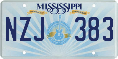 MS license plate NZJ383