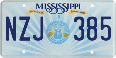 MS license plate NZJ385